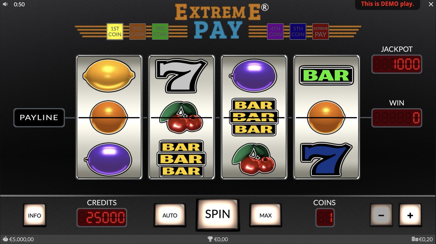 Extreme Pay: image of main menu
