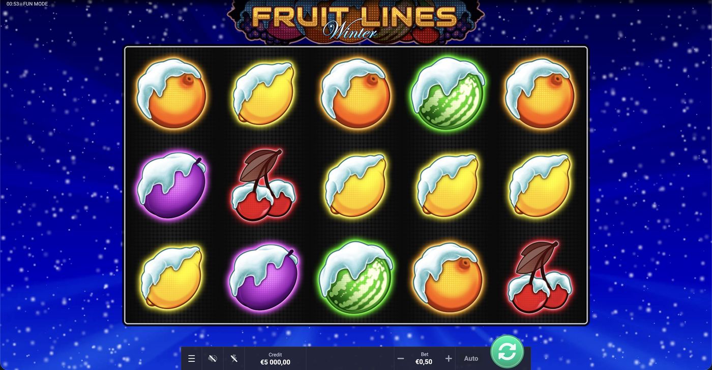 Fruit Lines Winter: image of main menu