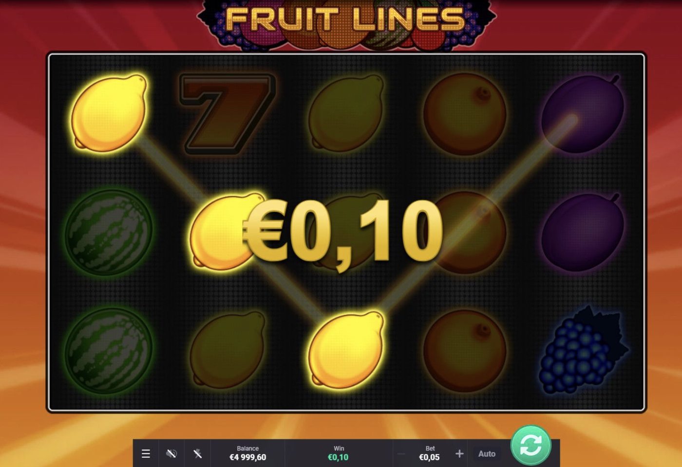 Fruit Lines: image of winning