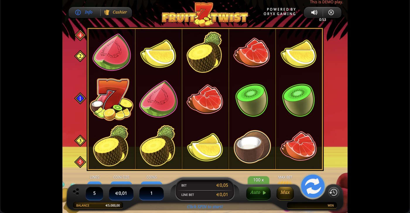 Fruit Twist: image of main menu