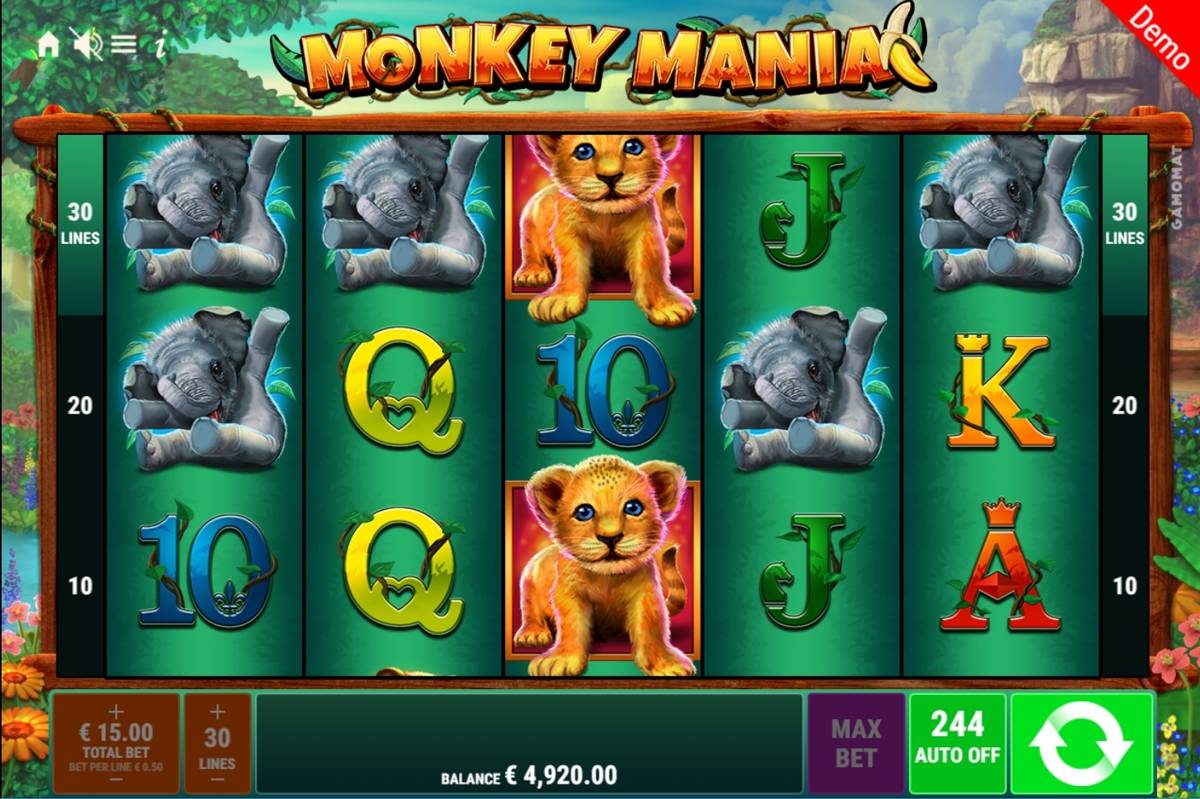 Monkey Mania: image of main menu