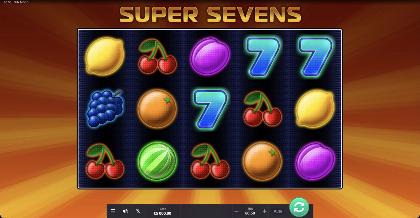 Super Sevens (Oryx): image of main menu