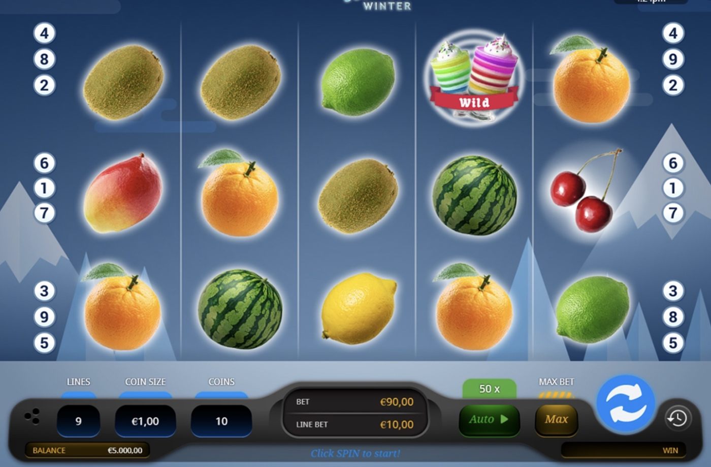 Sweet n' Sour Winter: image of main menu