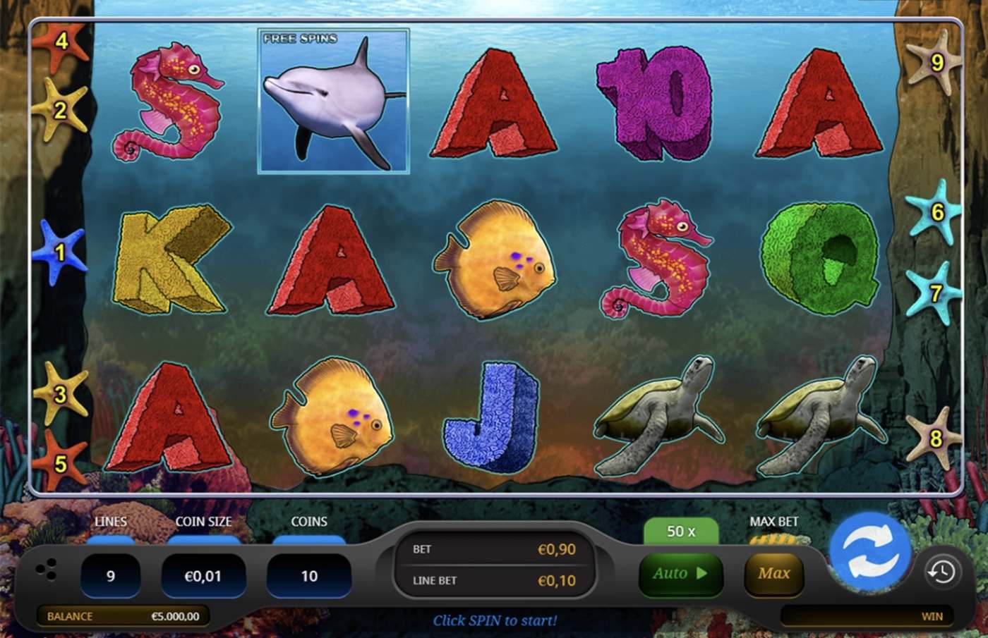Wild Dolphins: image of main menu