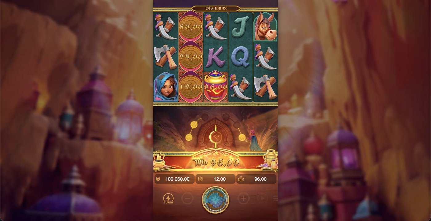 Alibaba's Cave of Fortune: image of winning