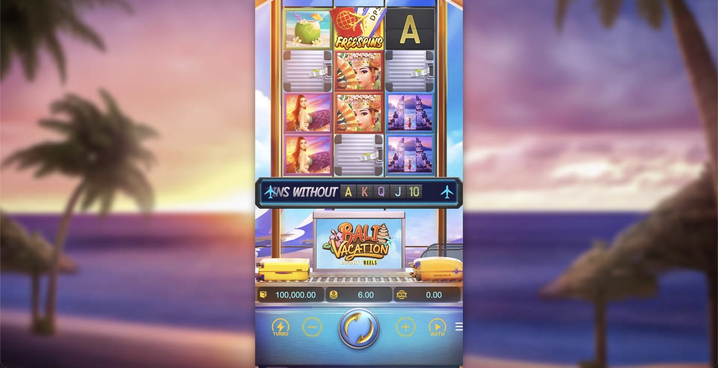 Bali Vacation: image of main menu