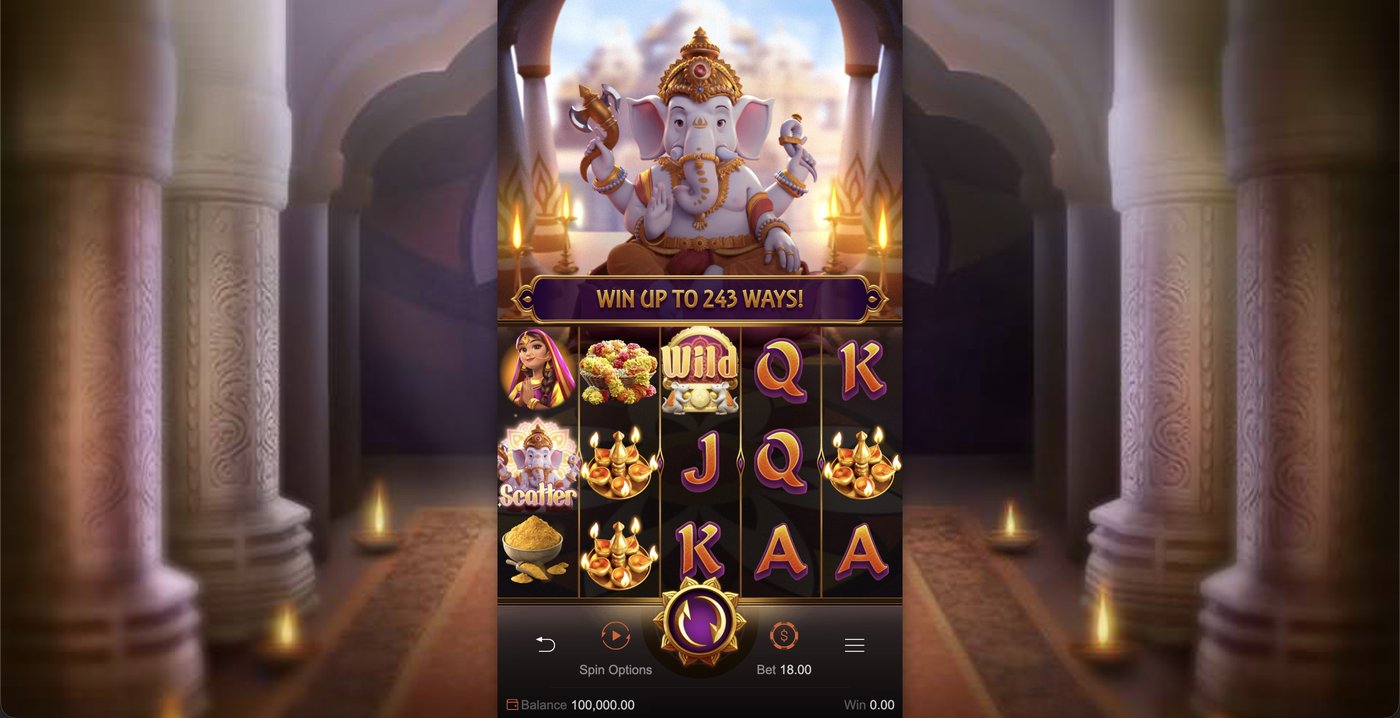 Ganesha Gold: image of main menu