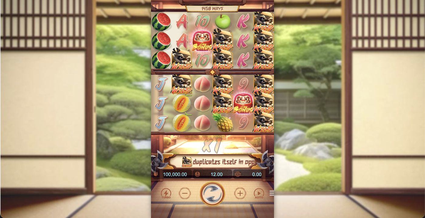 Ninja Raccoon Frenzy: image of main menu