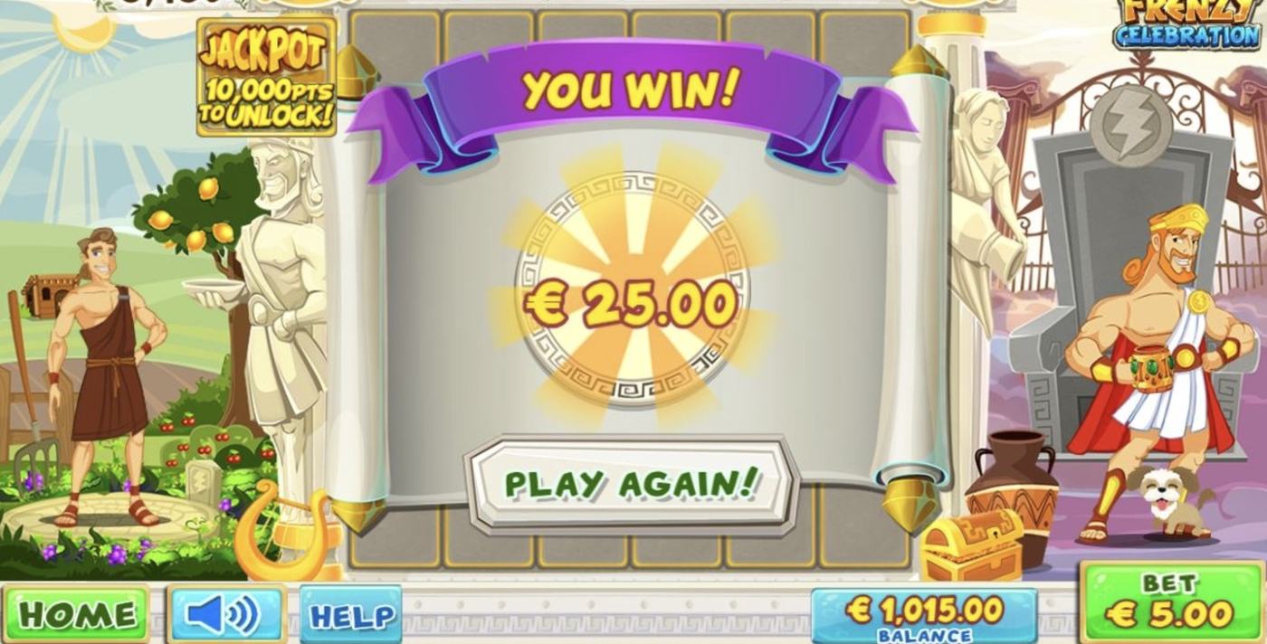 The Fruit Frenzy Celebration: image of winning