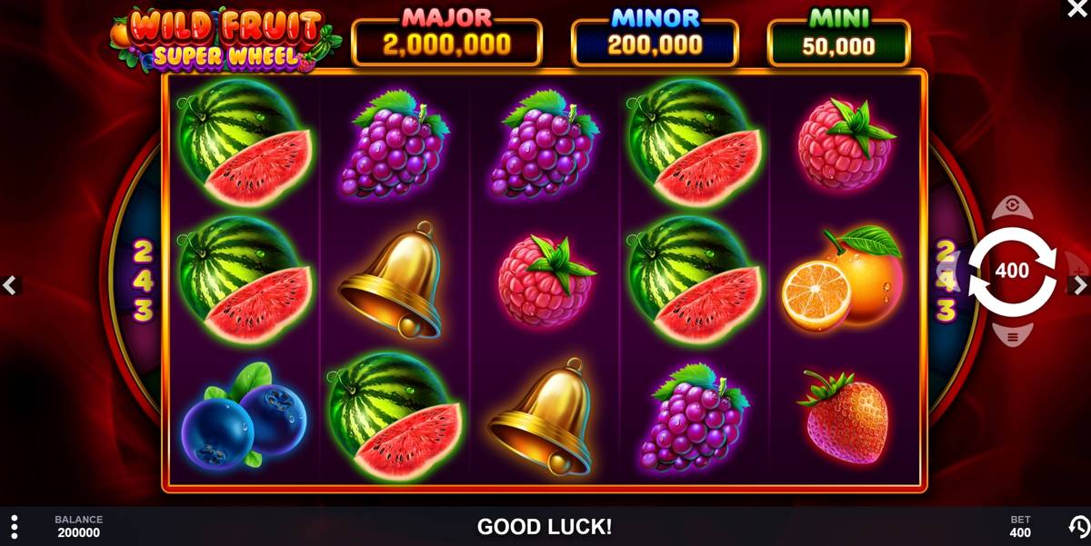 Wild Fruit Super Wheel: image of main menu