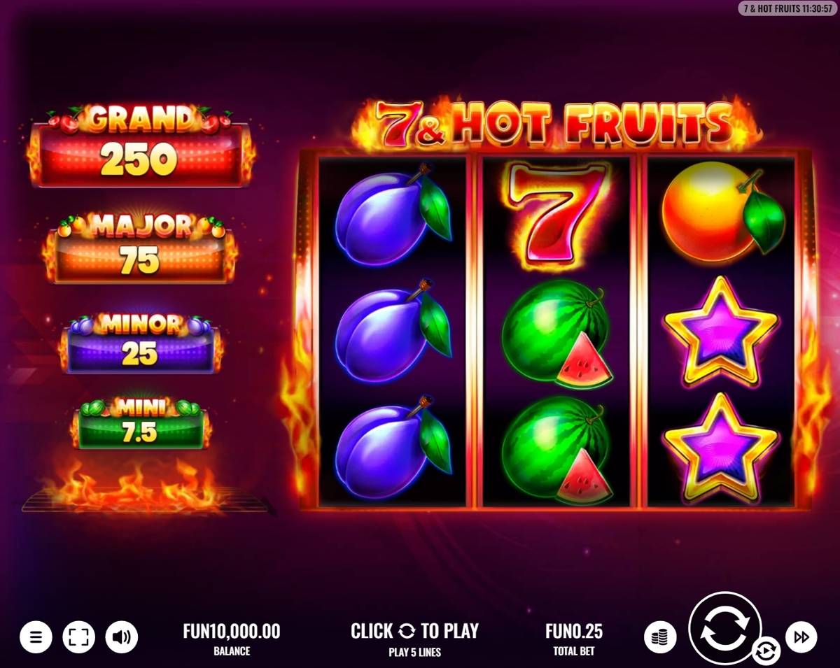 7 and Hot Fruits: image of main menu