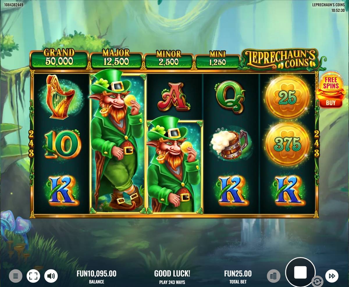 Leprechaun's Coins: image of main menu