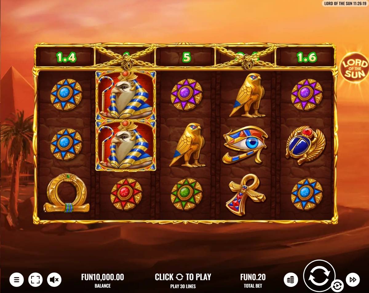 Lord of the Sun: image of main menu