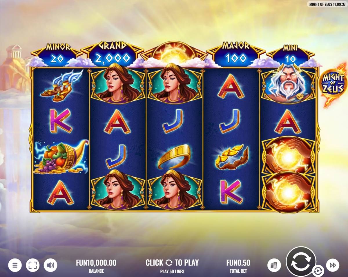 Might of Zeus: image of main menu