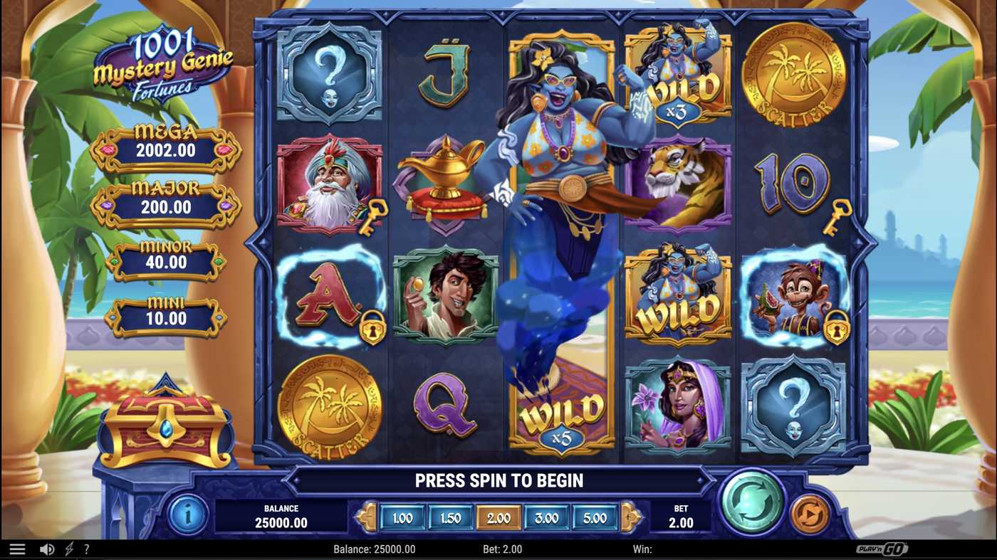 1001 Mystery Genie Fortunes: image of main menu