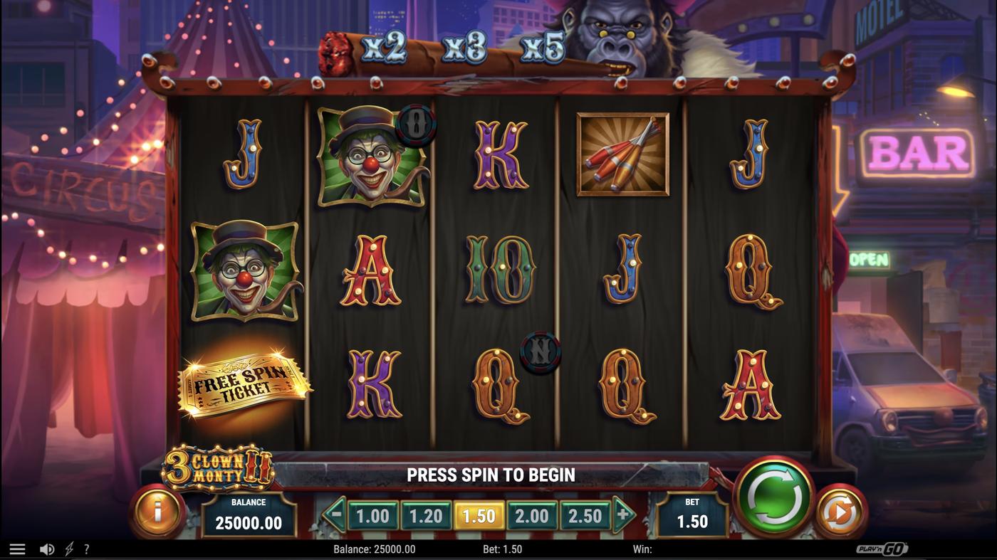 3 Clown Monty II: image of main menu