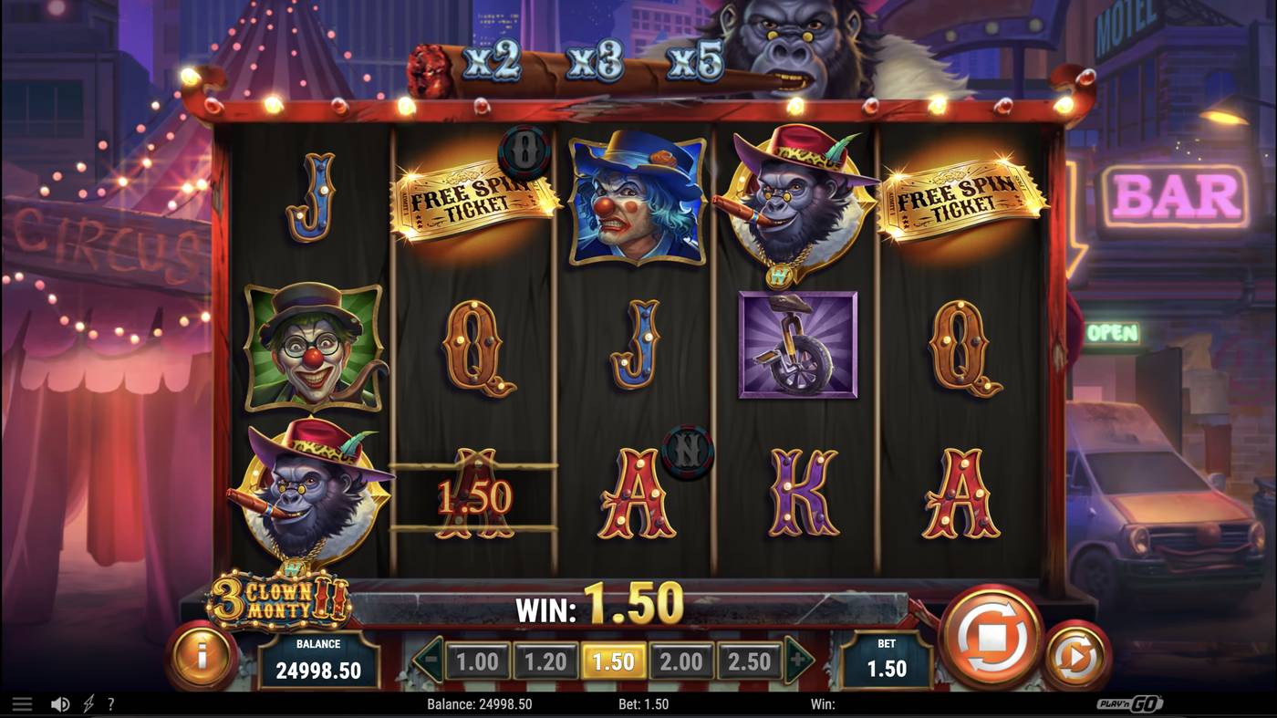 3 Clown Monty II: image of winning
