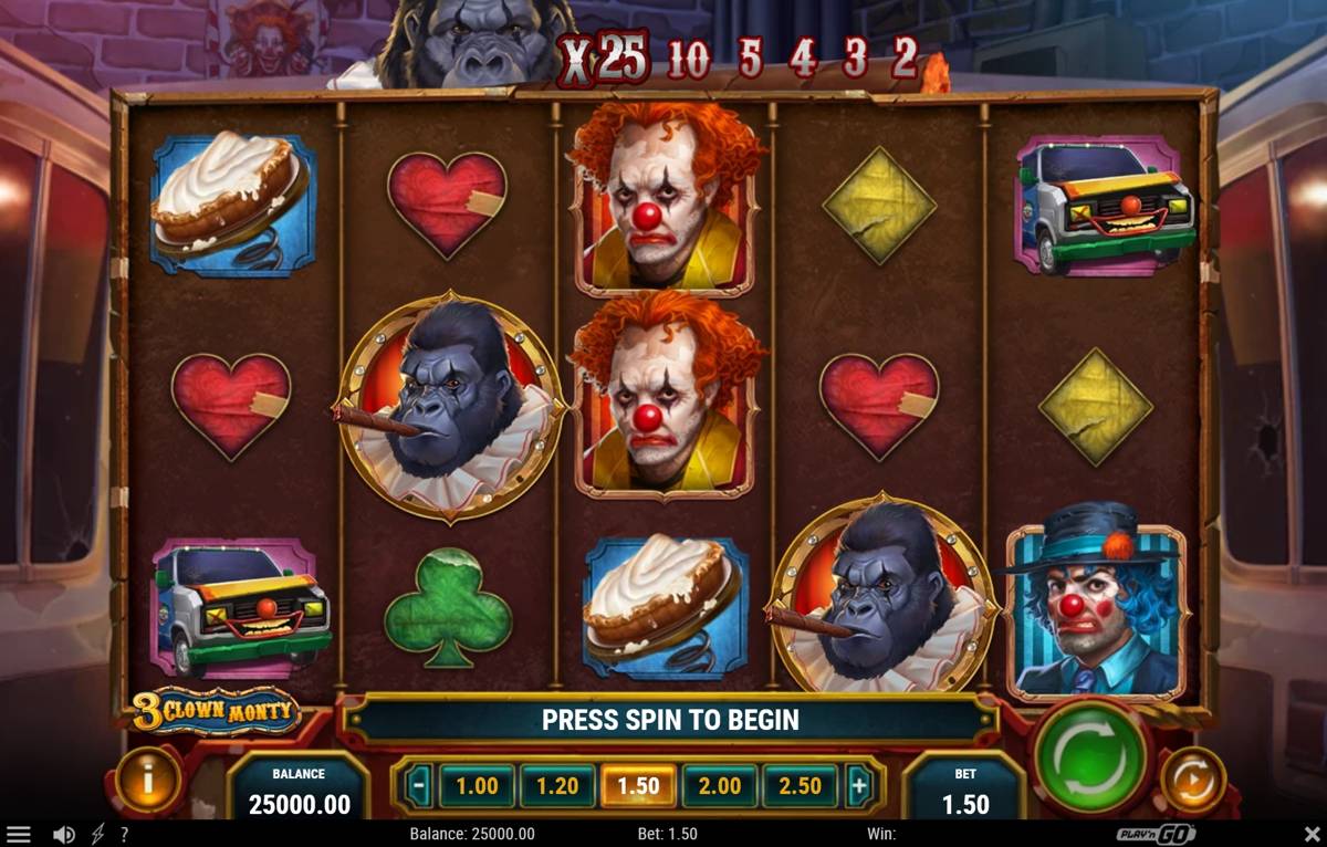 3 Clown Monty: image of main menu