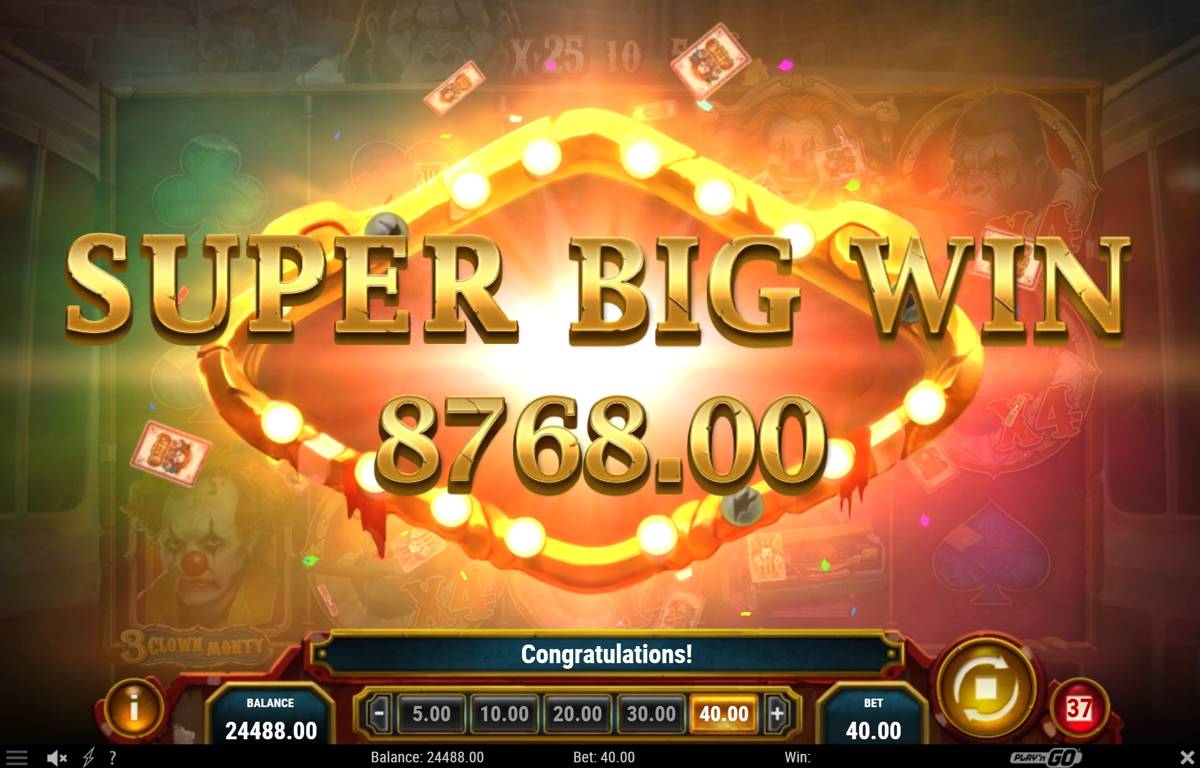 3 Clown Monty: image of winning