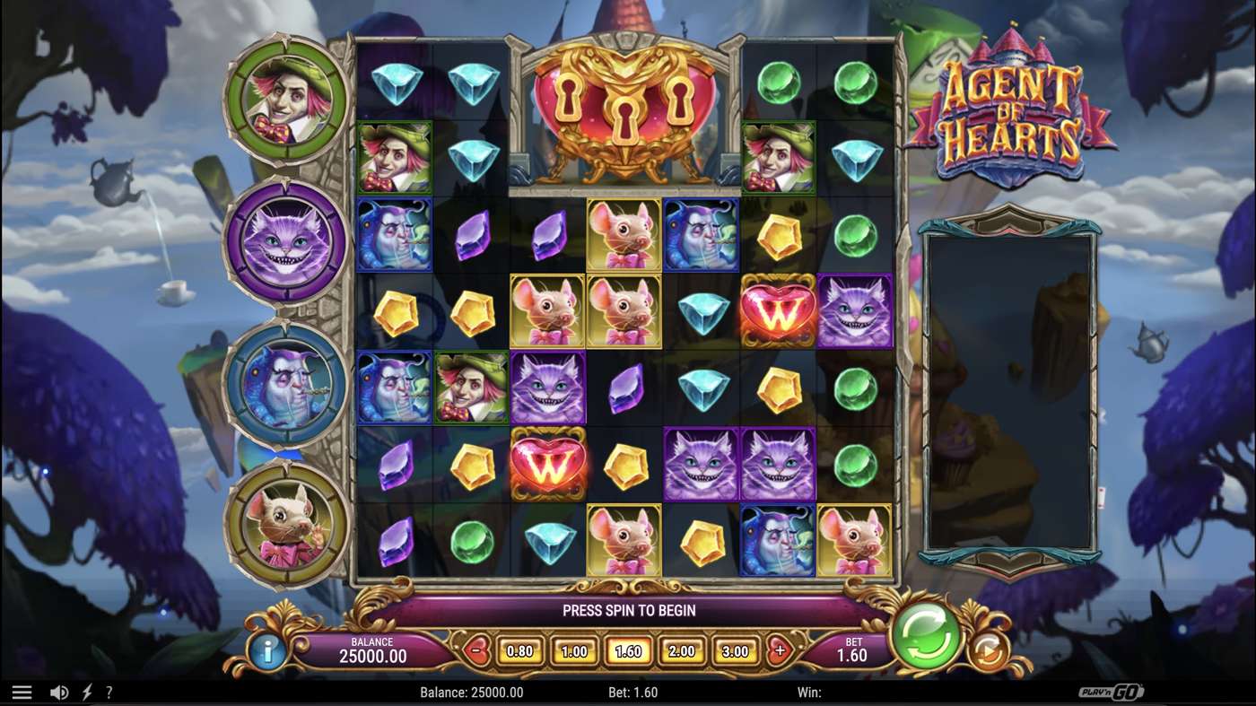 Agent of Hearts: image of main menu