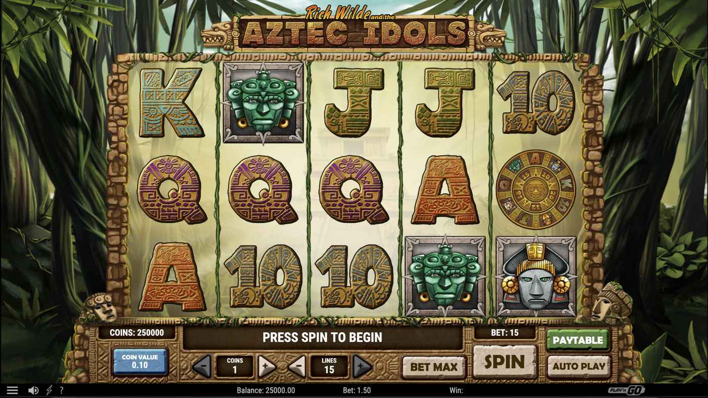 Aztec Idols: image of main menu