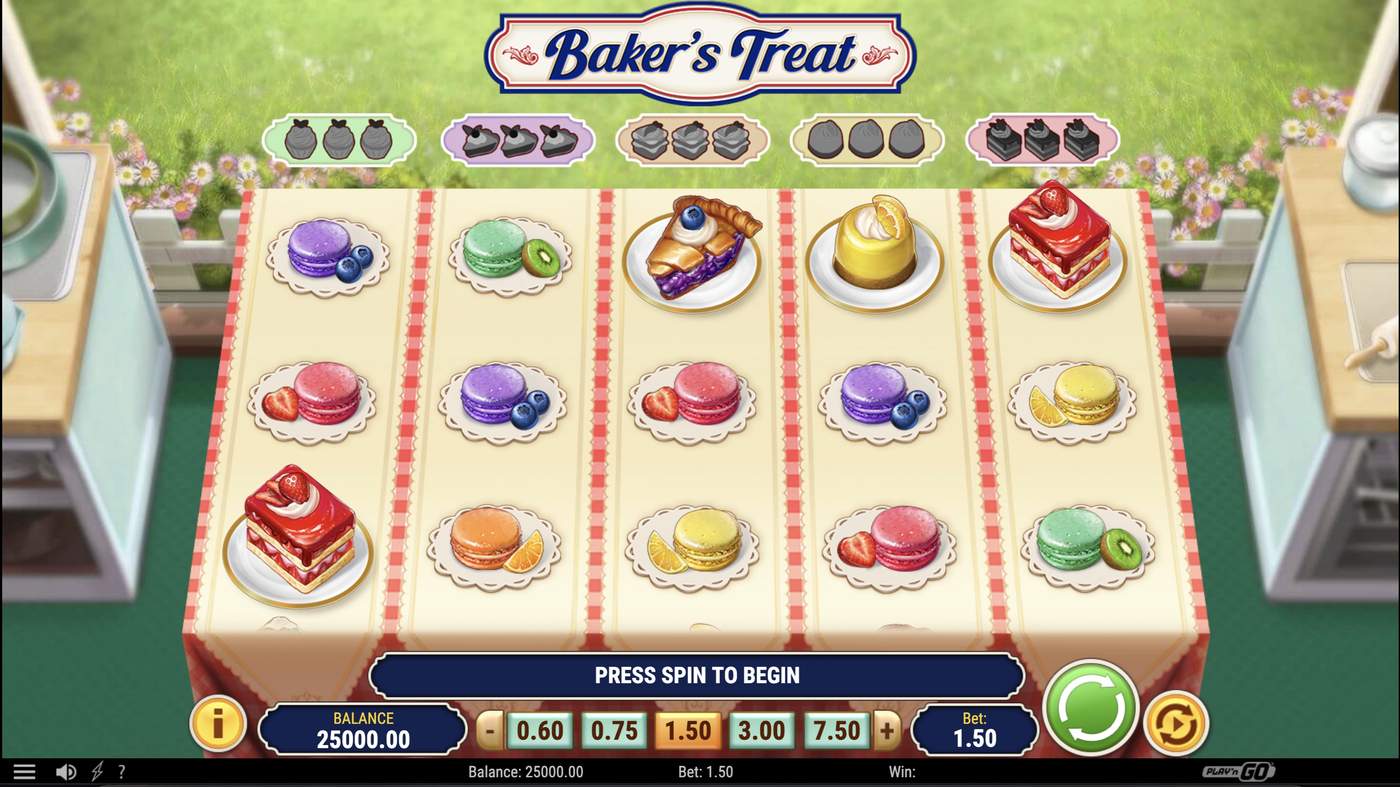 Baker's Treat: image of main menu