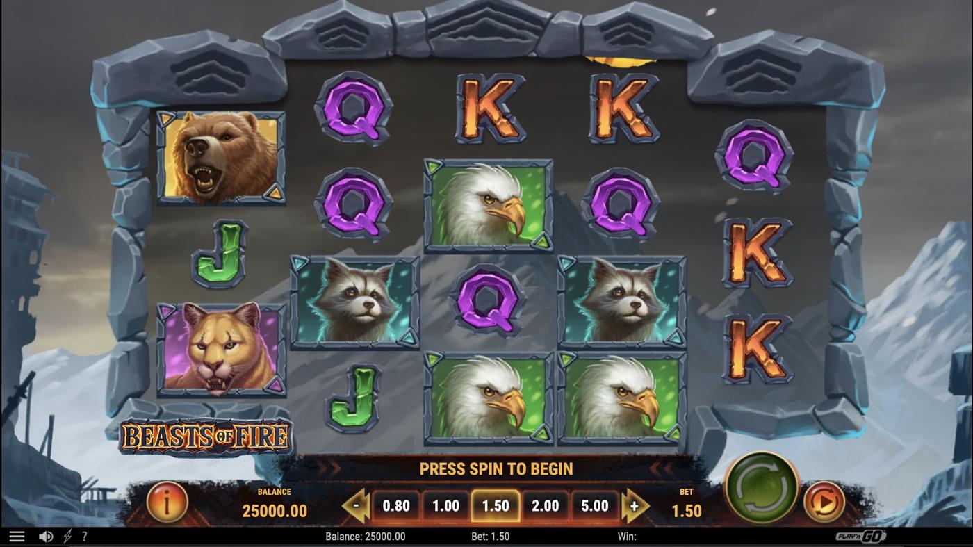 Beasts of Fire: image of main menu