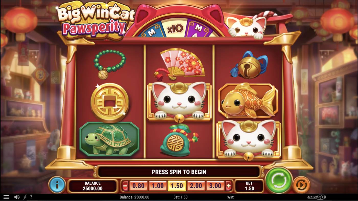 Big Win Cat Pawsperity: image of main menu