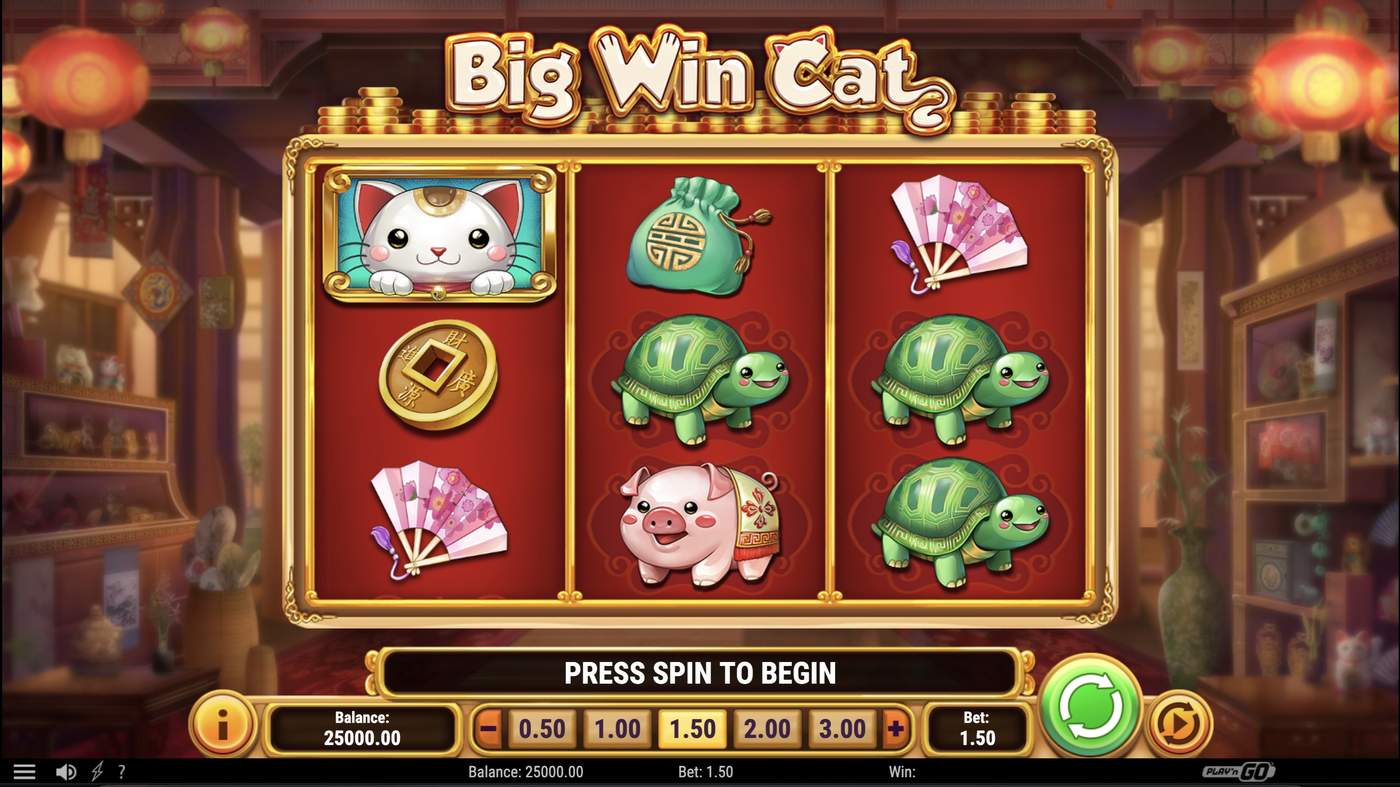 Big Win Cat: image of main menu