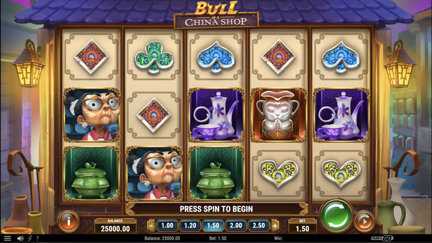 Bull in a China Shop: image of main menu