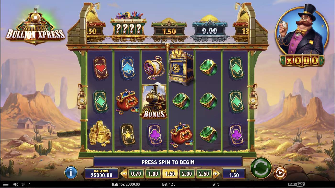 Bullion Xpress: image of main menu