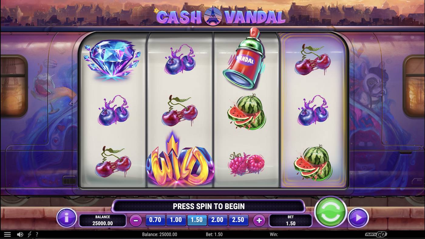 Cash Vandal: image of main menu