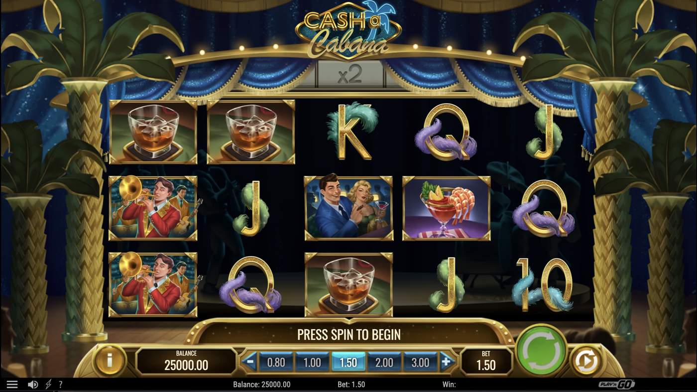 Cash-a-Cabana: image of main menu