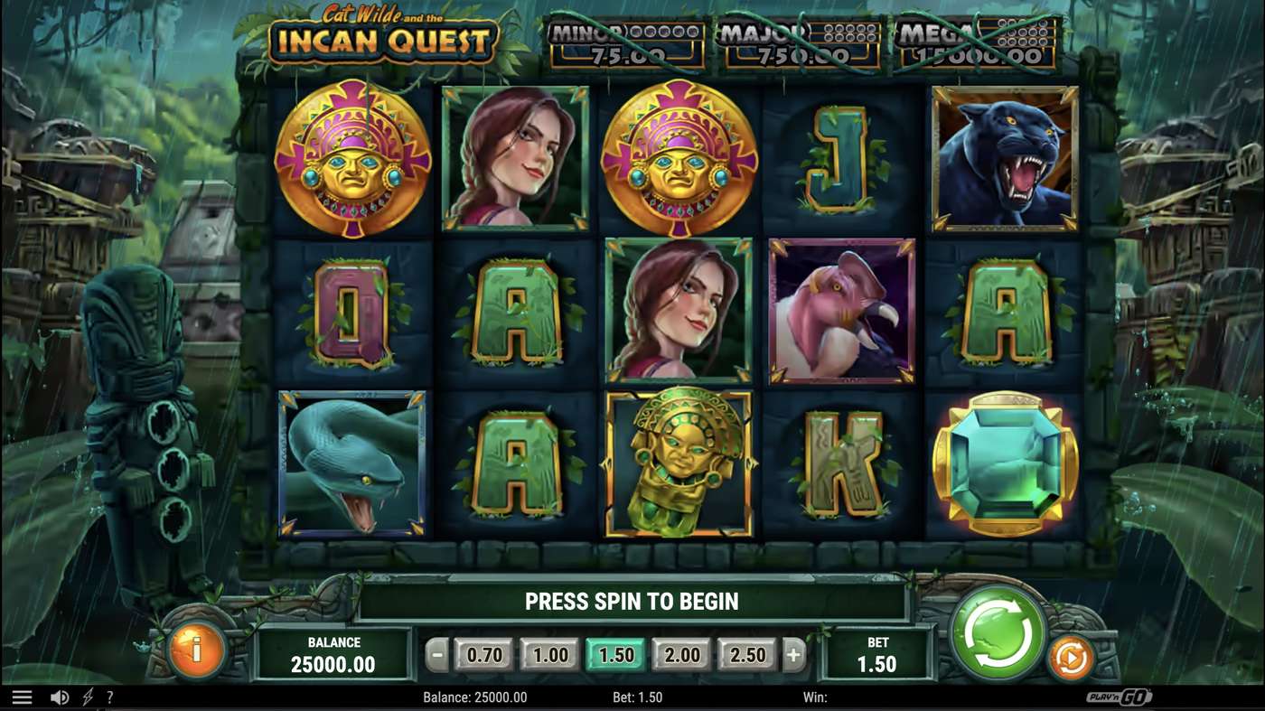 Cat Wilde and the Incan Quest: image of main menu