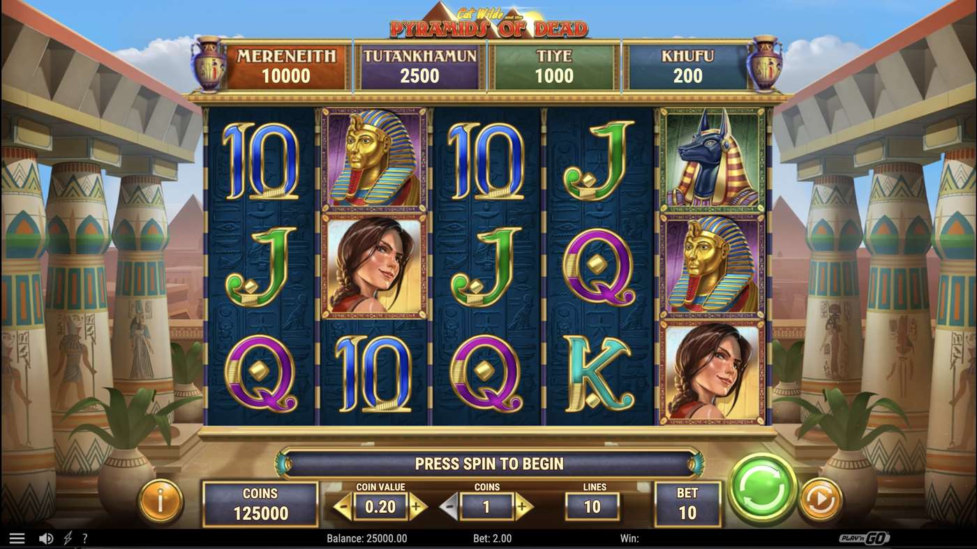 Cat Wilde and the Pyramids of Dead: image of main menu