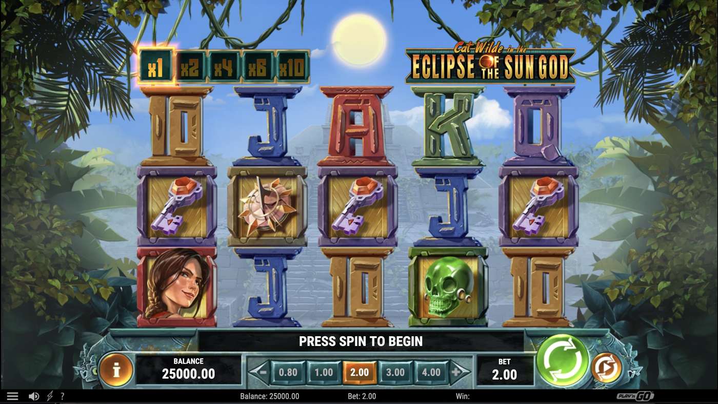 Cat Wilde in the Eclipse of the Sun God: image of main menu