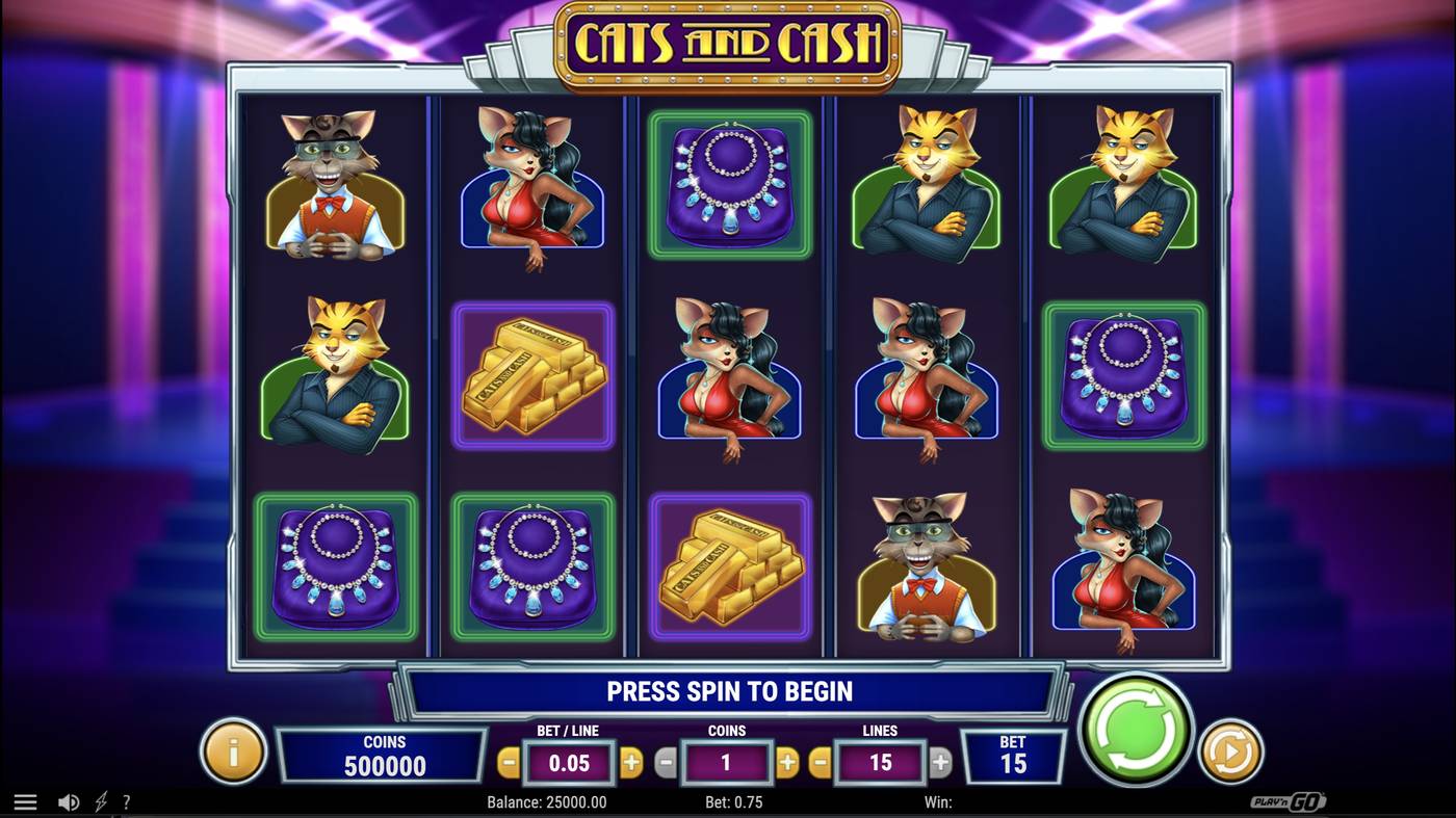 Cats and Cash: image of main menu