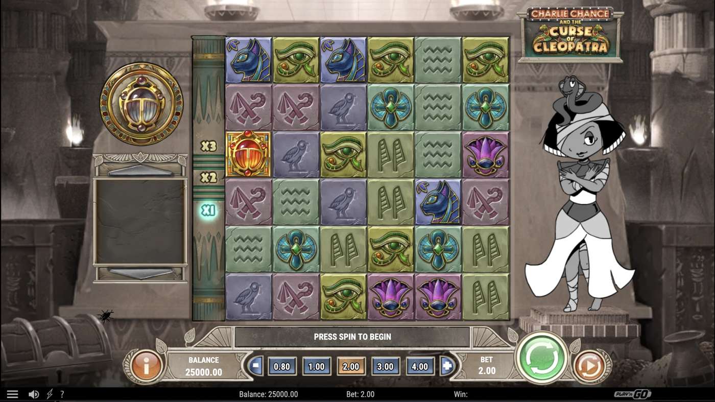 Charlie Chance and the Curse of Cleopatra: image of main menu