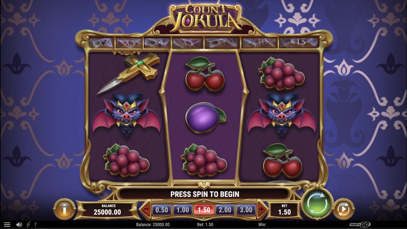 Count Jokula: image of main menu
