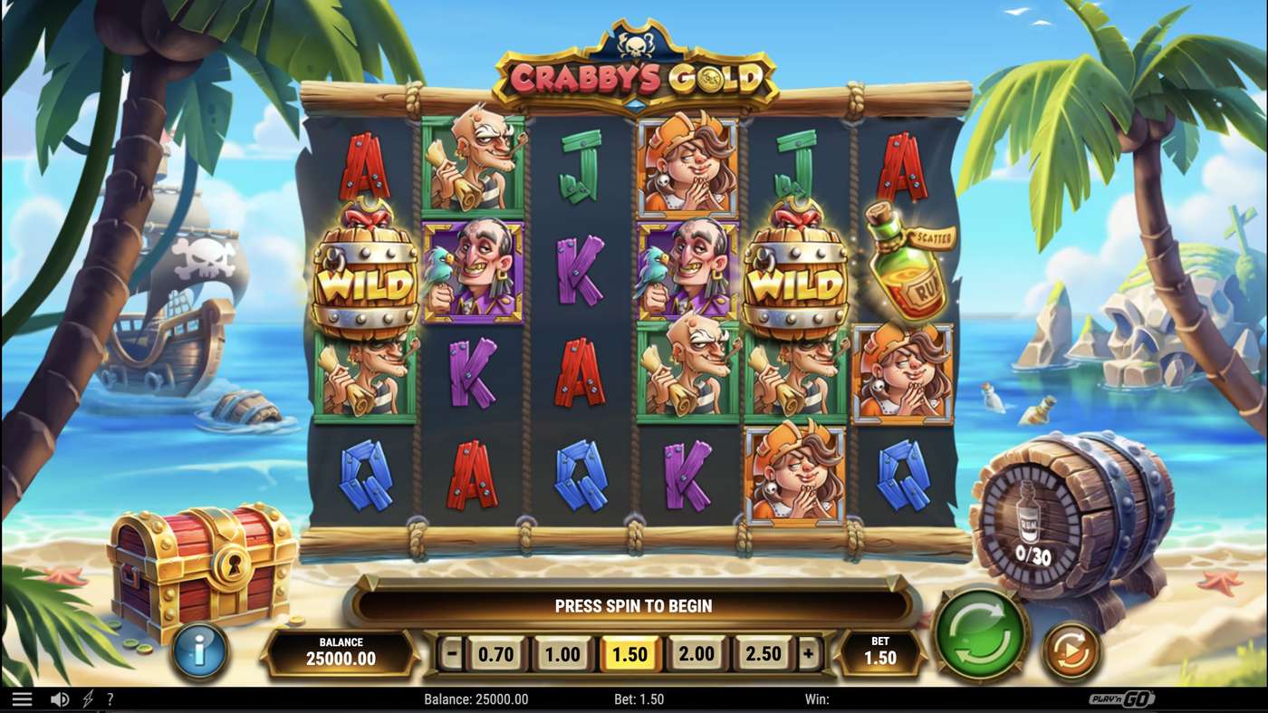 Crabby's Gold: image of main menu