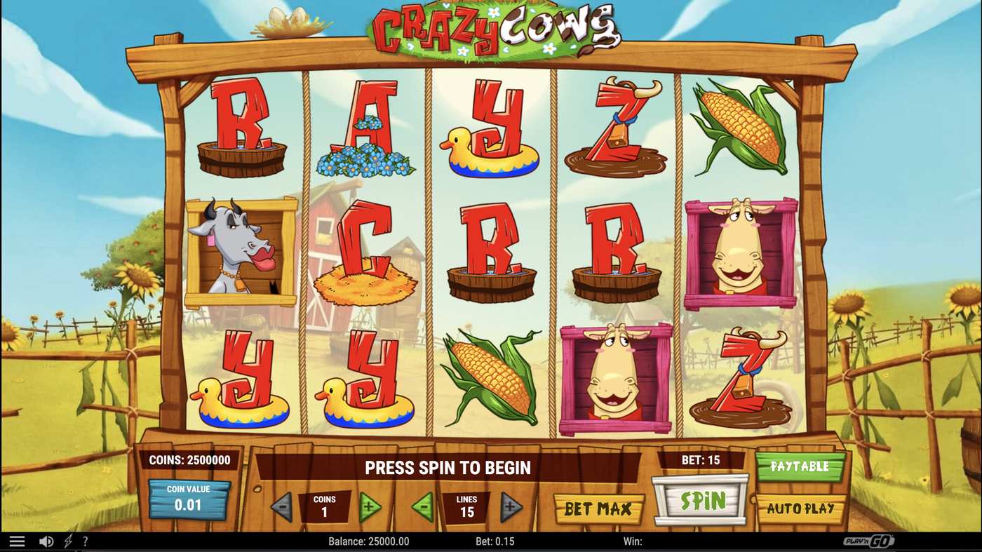 Crazy Cows: image of main menu
