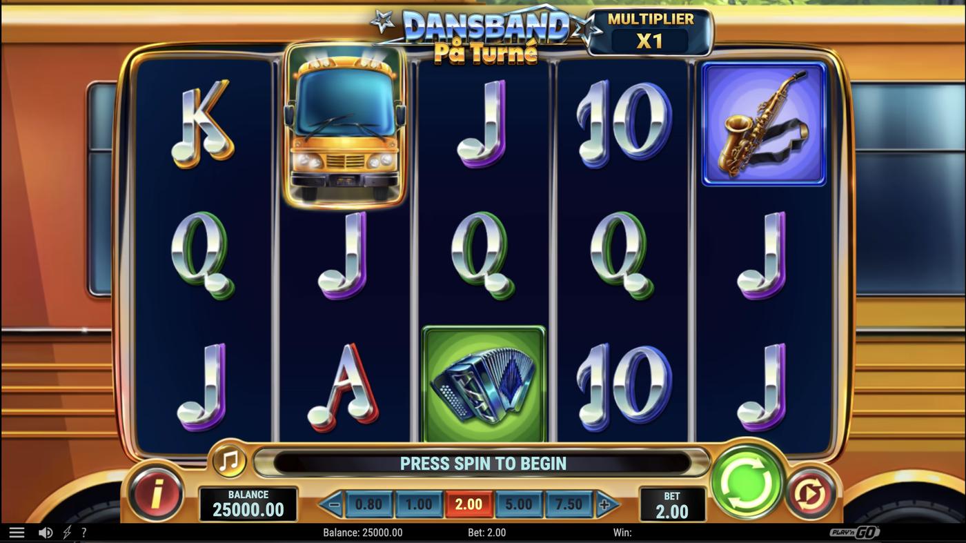 Dansband På Turné: image of main menu