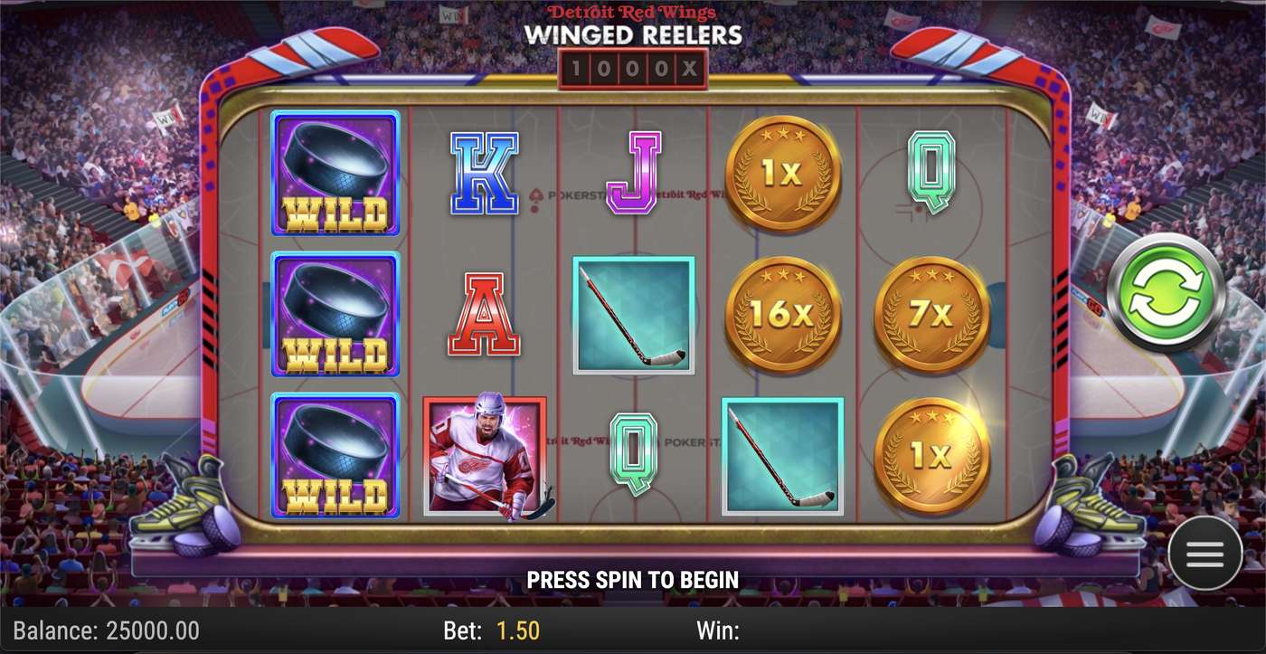 Detroit Red Wings Winged Reelers: image of main menu