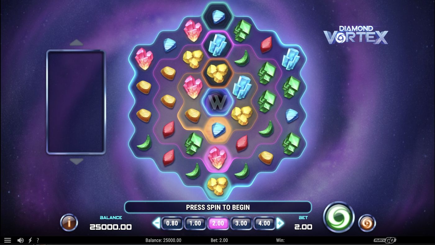 Diamond Vortex: image of main menu