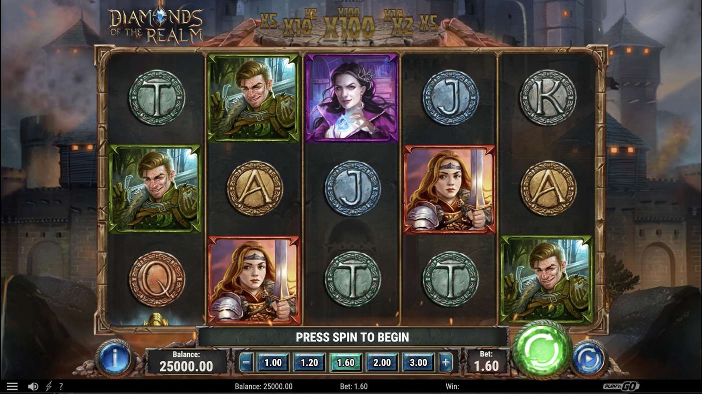 Diamonds of the Realm: image of main menu