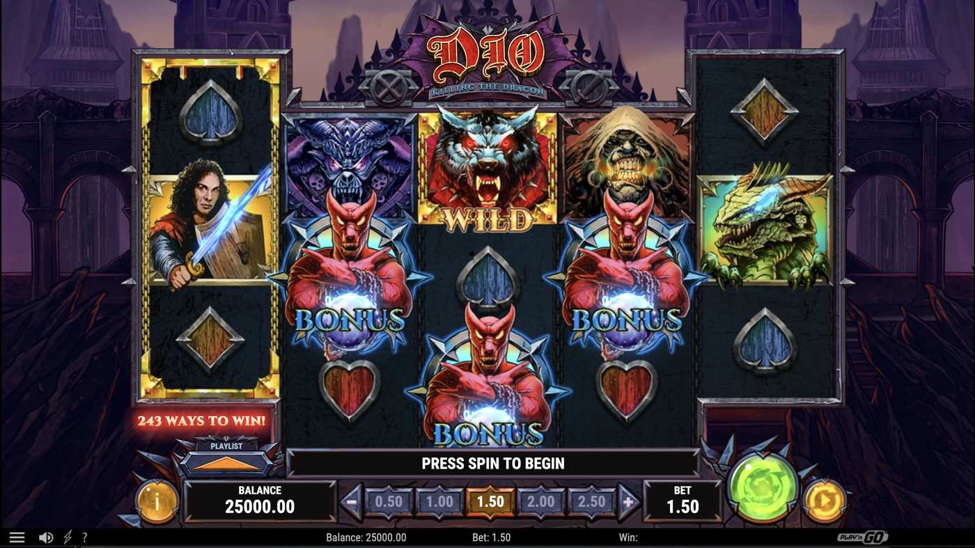 Dio Killing The Dragon: image of main menu