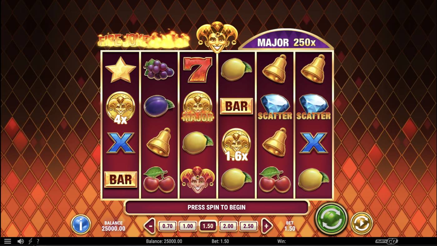 Fire Joker Blitz: image of main menu