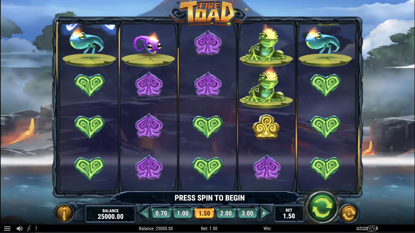 Fire Toad: image of main menu