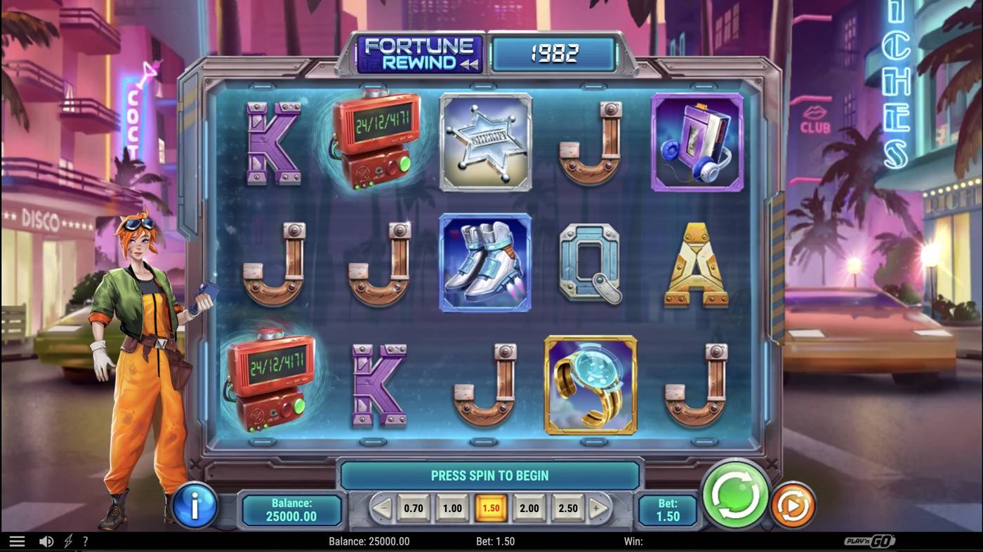 Fortune Rewind: image of main menu