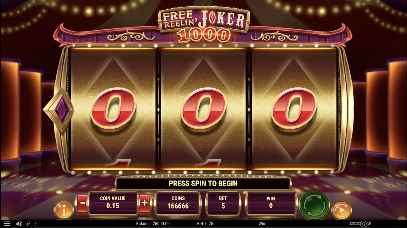 Free Reelin' Joker 1000: image of main menu